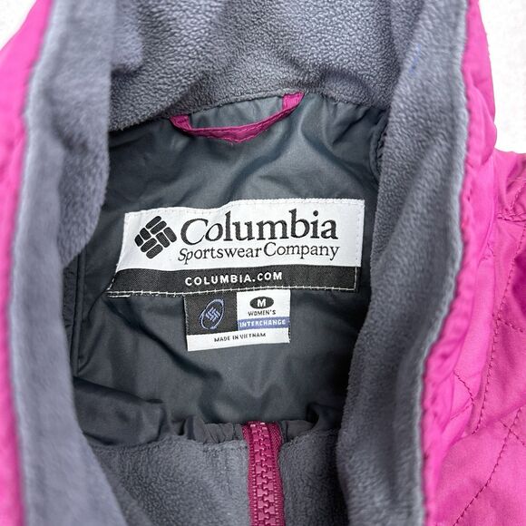 Columbia Jacket Women’s Size Medium Pink Interchange Quilted Full Zip Hiking - Picture 5 of 10